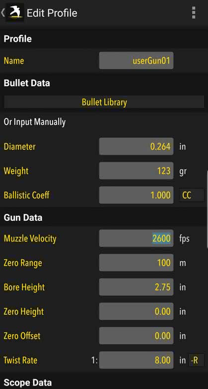 Build and manage gun/bullet profiles